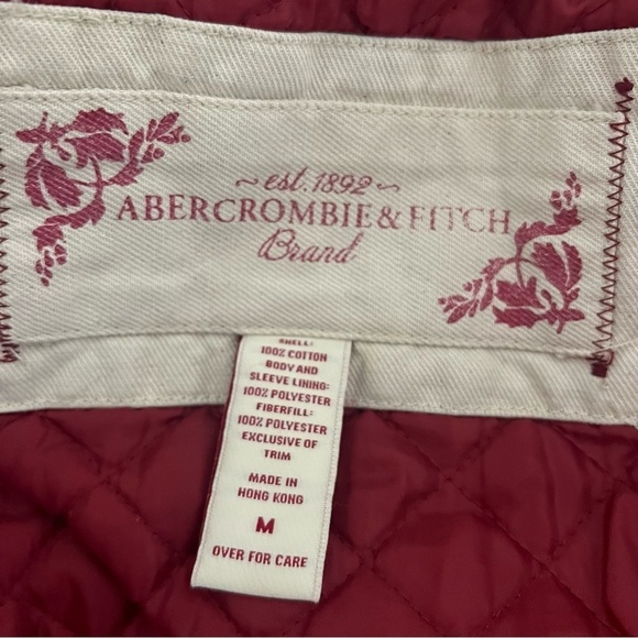 Abercrombie & Fitch Women's Parka Jacket Size Med Quilted Faux Fur Hood Vintage - Picture 6 of 13